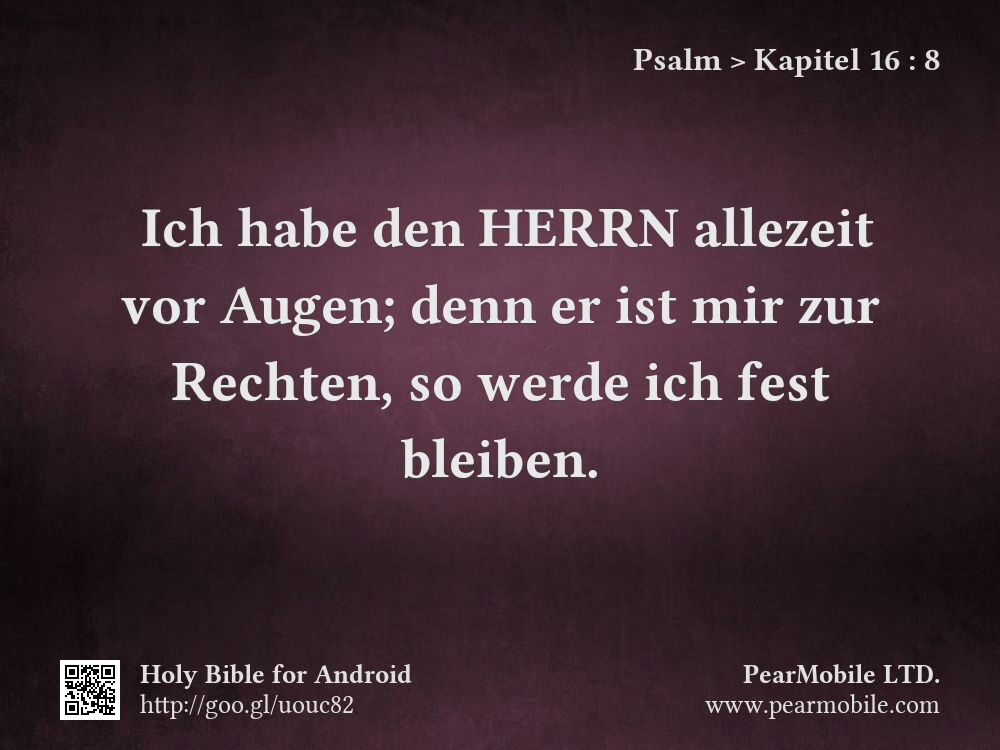 Psalm, Kapitel 16:8
